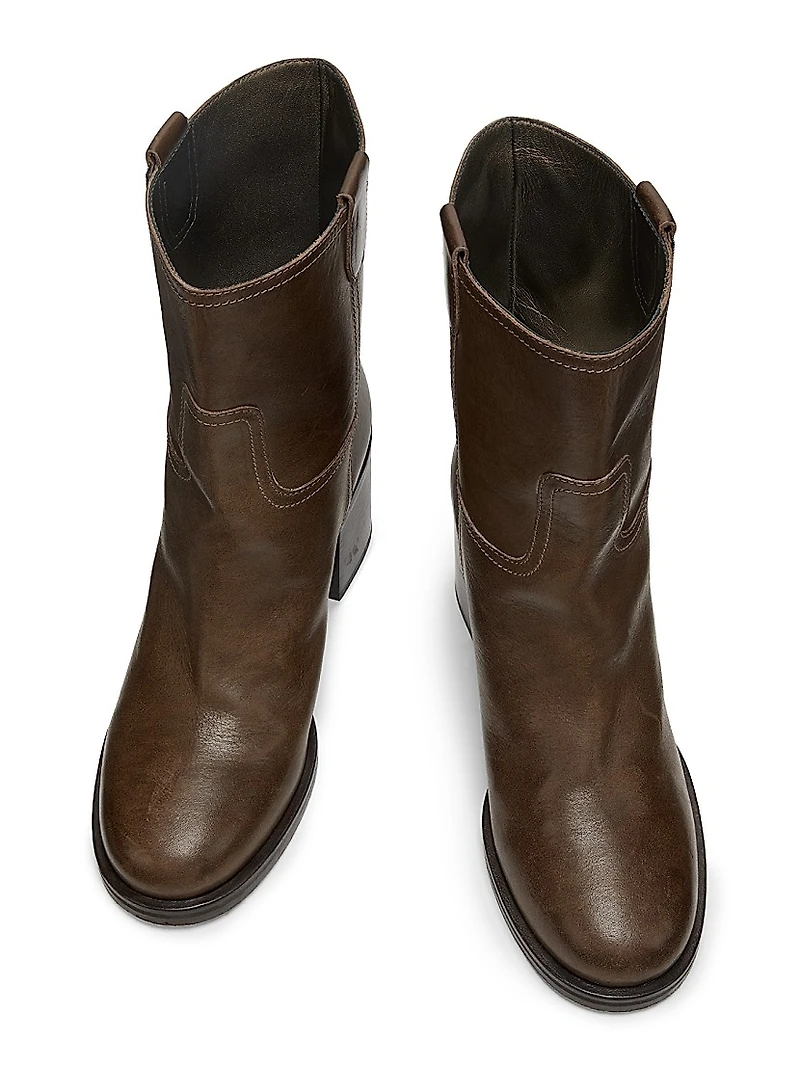 60MM Leather Ankle Boots