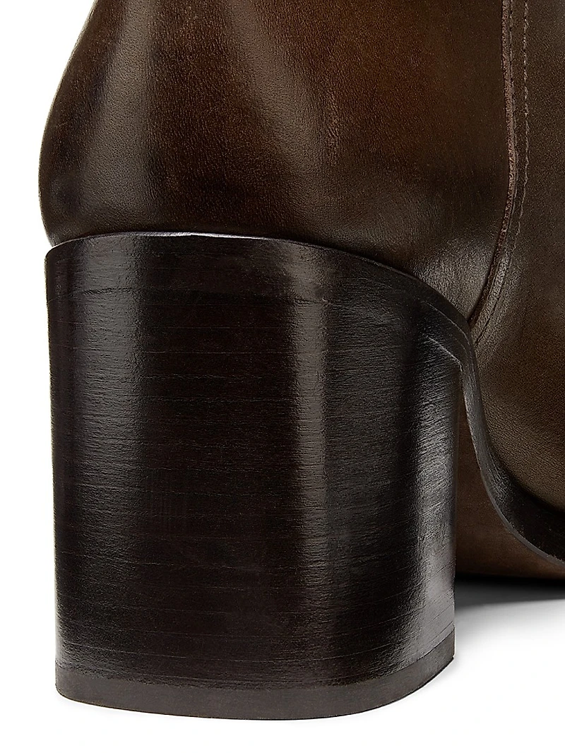 60MM Leather Ankle Boots