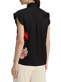 Chloe Floral Silk-Blend Relaxed-Fit Top