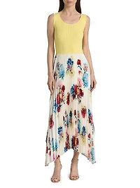 Mave Mixed-Media Maxi Dress