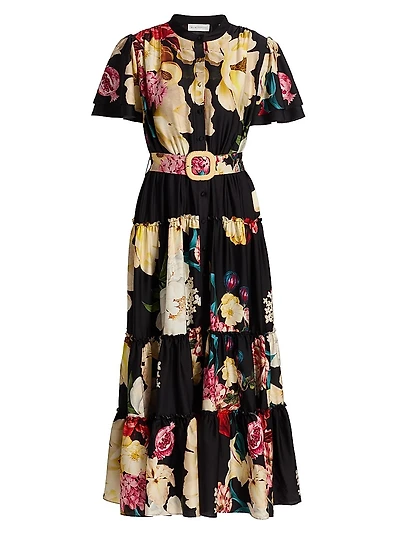 Sammie Floral Silk Blend Maxi Dress