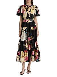 Sammie Floral Silk Blend Maxi Dress