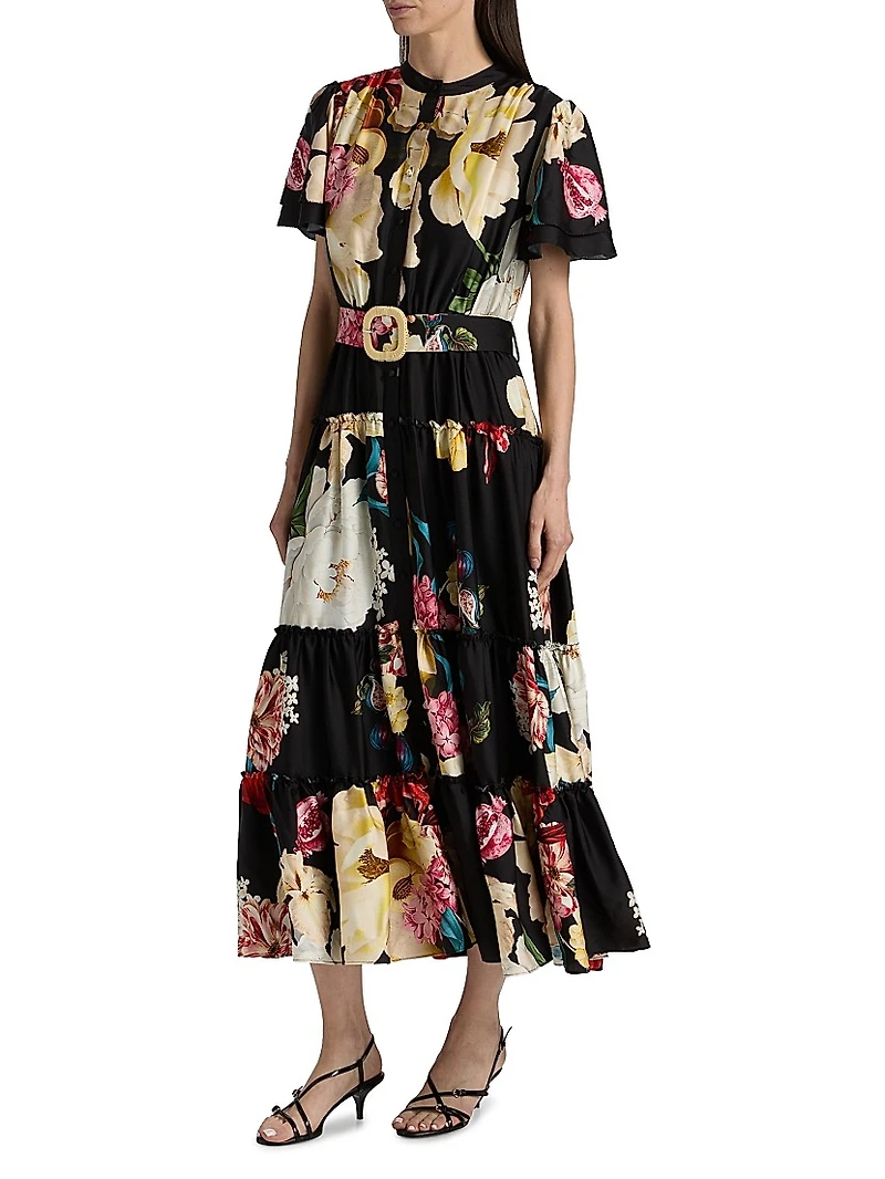Sammie Floral Silk Blend Maxi Dress