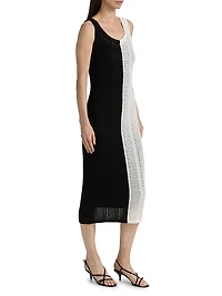 Paloma Colorblocked Crochet Midi-Dress