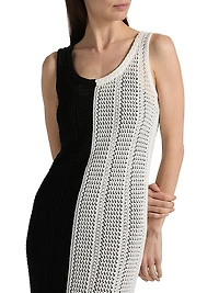 Paloma Colorblocked Crochet Midi-Dress