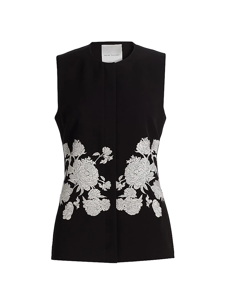 Isla Embroidered Sleeveless Jacket
