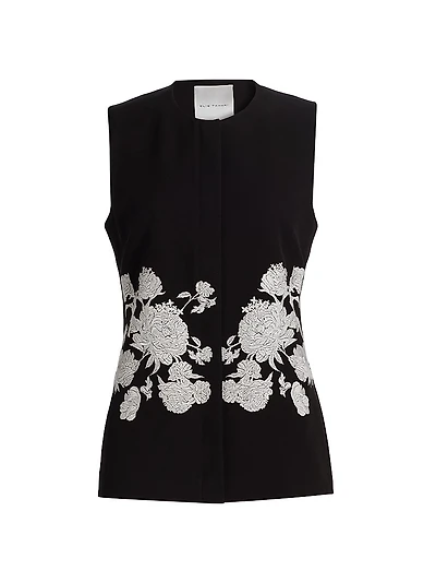 Isla Embroidered Sleeveless Jacket