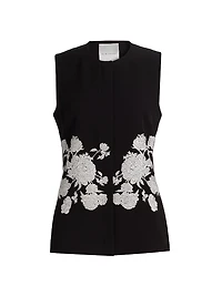 Isla Embroidered Sleeveless Jacket