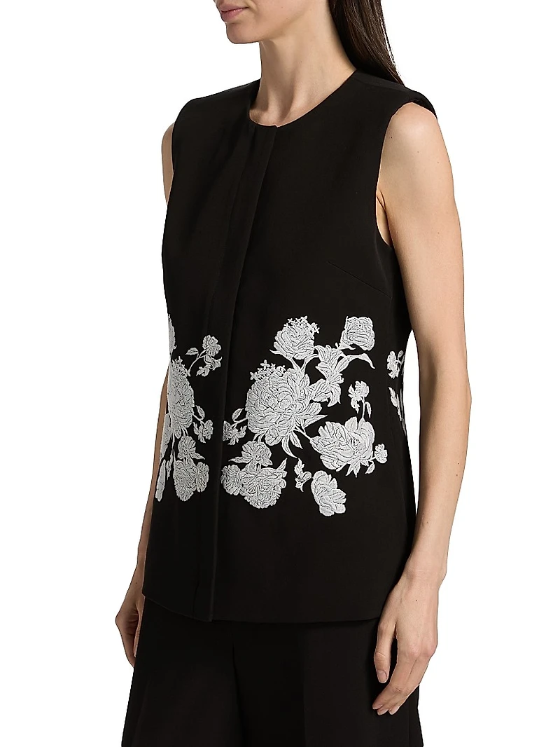 Isla Embroidered Sleeveless Jacket