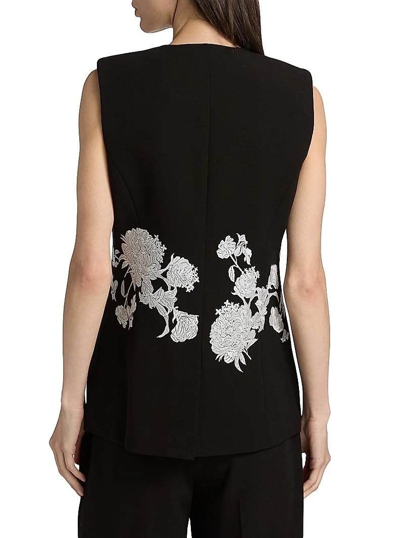 Isla Embroidered Sleeveless Jacket