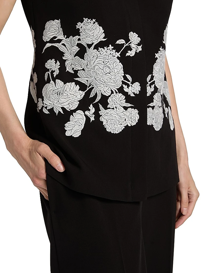 Isla Embroidered Sleeveless Jacket