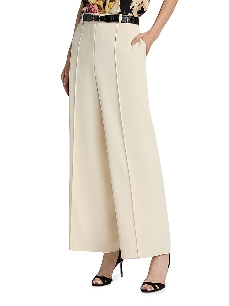 Jana Pintuck Relaxed-Fit Pants