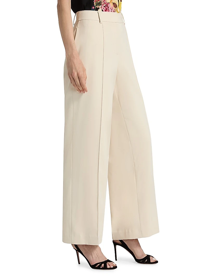 Jana Pintuck Relaxed-Fit Pants