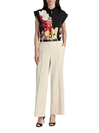Jana Pintuck Relaxed-Fit Pants