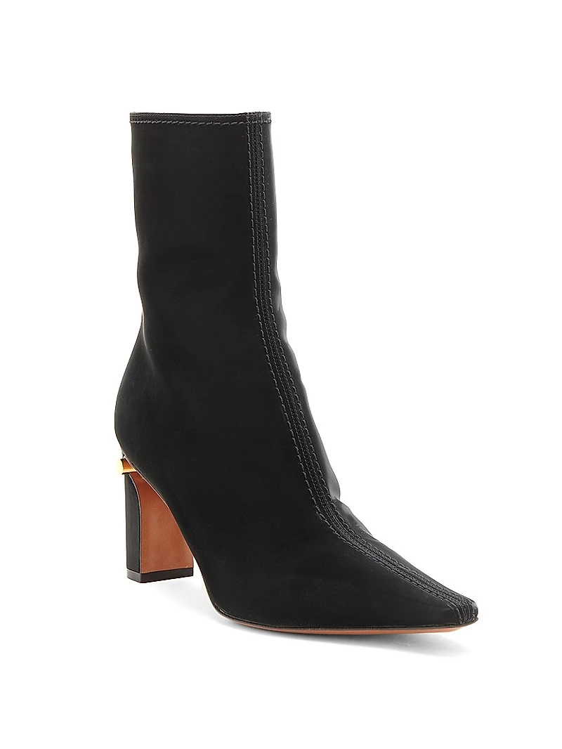 Faux Leather 80MM Ankle Boots