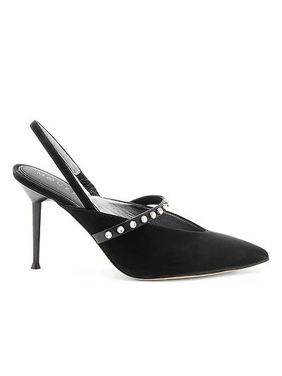 90MM Suede Slingback Pumps
