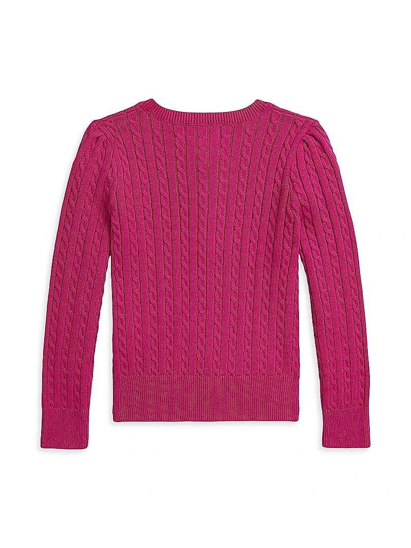 Little Girl's & Mini Cable-Knit Cardigan