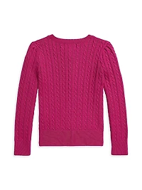 Little Girl's & Mini Cable-Knit Cardigan