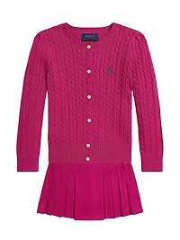 Little Girl's & Mini Cable-Knit Cardigan