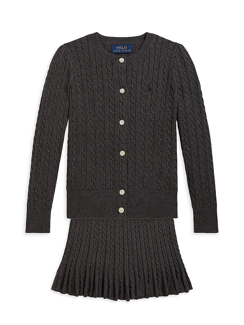 Little Girl's & A-Line Cable-Knit Skirt