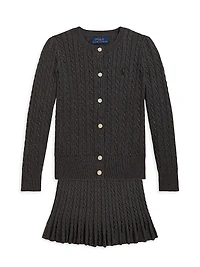 Little Girl's & A-Line Cable-Knit Skirt