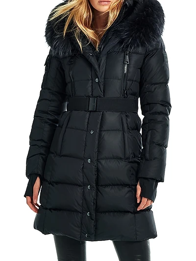 Infinity Fur-Trimmed Hood Down Jacket