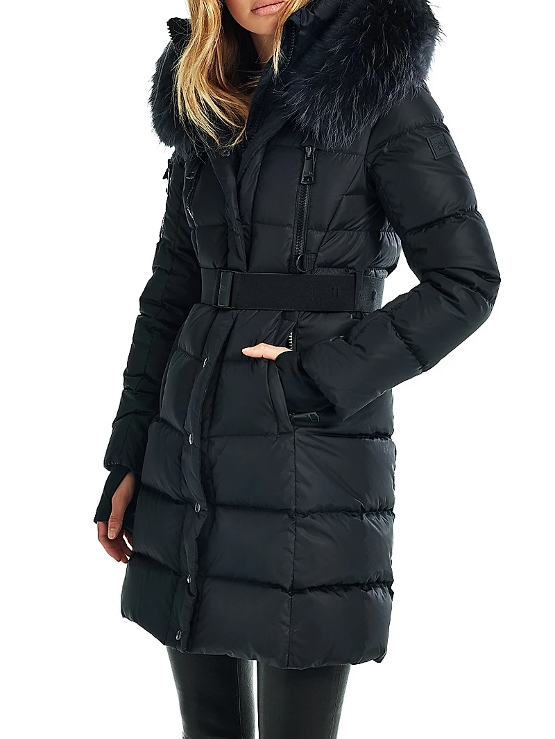 Infinity Shearling-Trimmed Hood Down Jacket