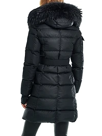 Infinity Shearling-Trimmed Hood Down Jacket