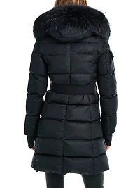 Infinity Shearling-Trimmed Hood Down Jacket