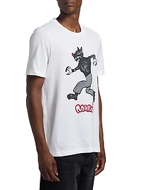 Wolf Print Cotton T-Shirt
