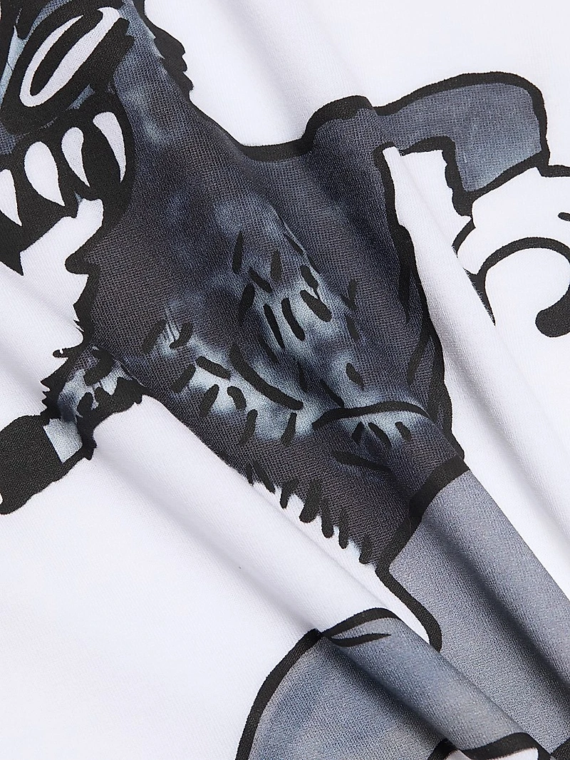 Wolf Print Cotton T-Shirt