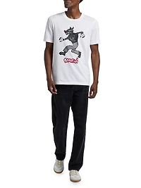 Wolf Print Cotton T-Shirt
