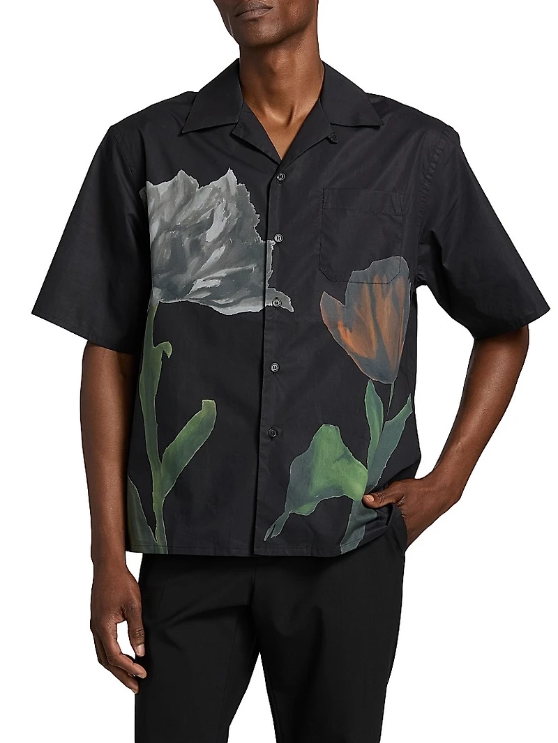 Tulip Cotton-Poplin Bowling Shirt