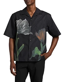 Tulip Cotton-Poplin Bowling Shirt