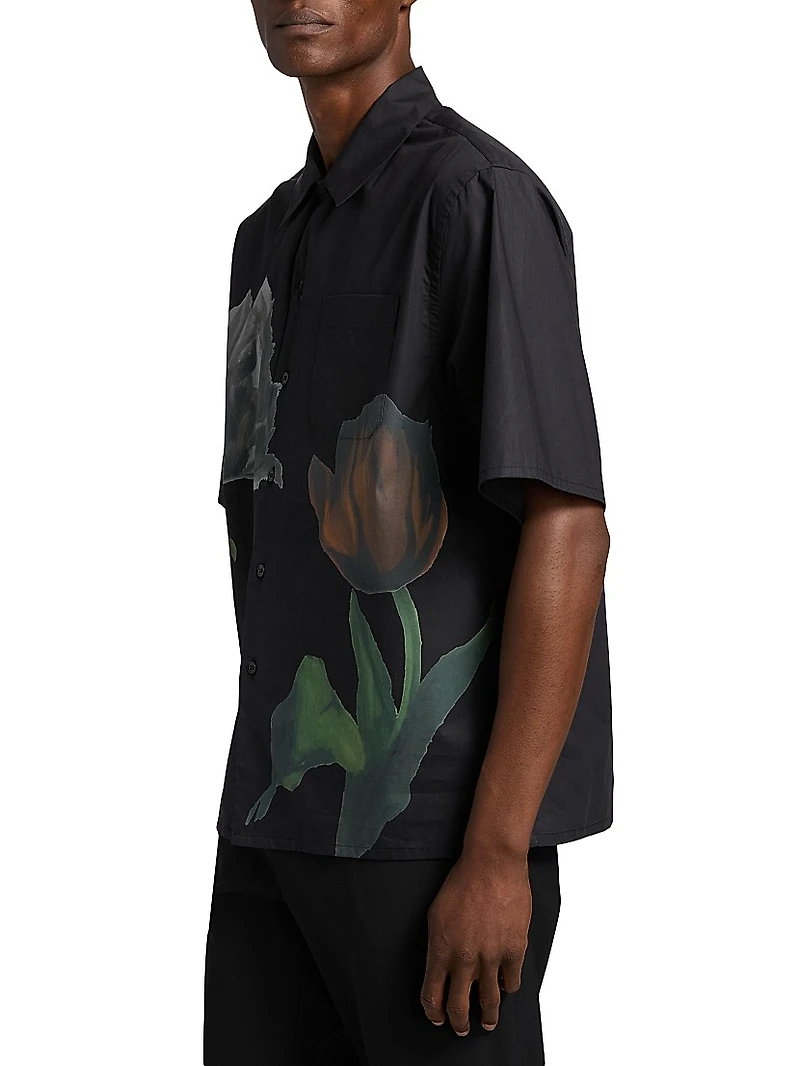 Tulip Cotton-Poplin Bowling Shirt