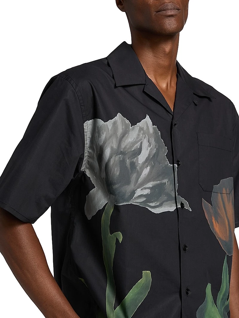 Tulip Cotton-Poplin Bowling Shirt