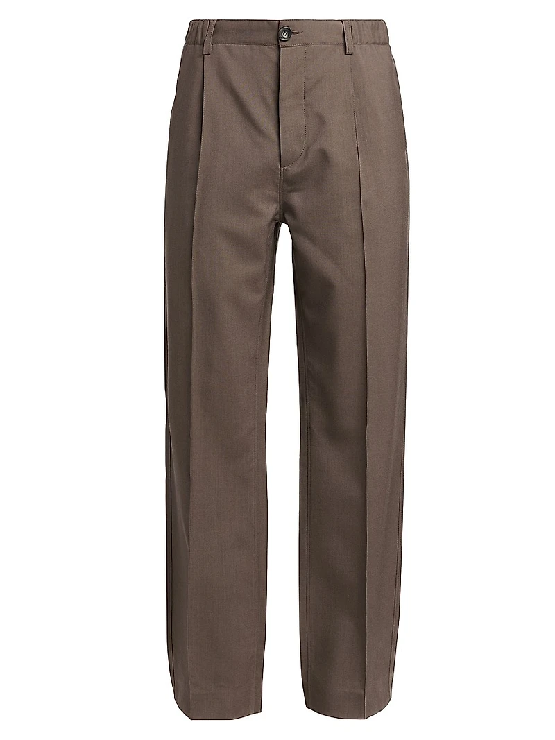 Tropical Wool Pleated Trousers