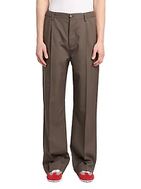 Tropical Wool Pleated Trousers