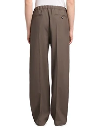 Tropical Wool Pleated Trousers