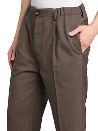 Tropical Wool Pleated Trousers