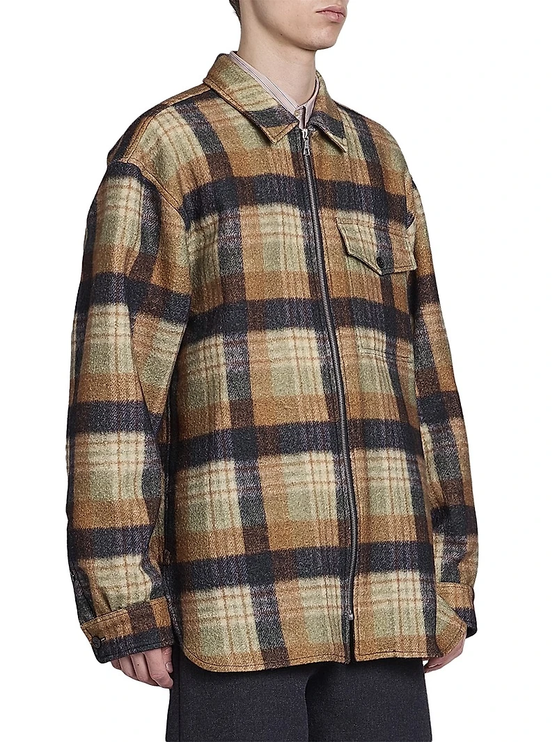 Croomson Plaid Shirt Jacket