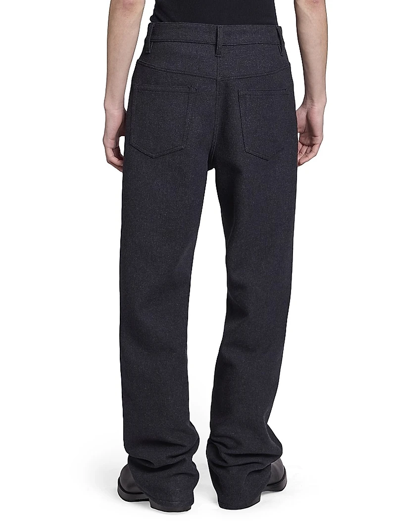 Pine Cotton-Blend Barrel-Leg Pants
