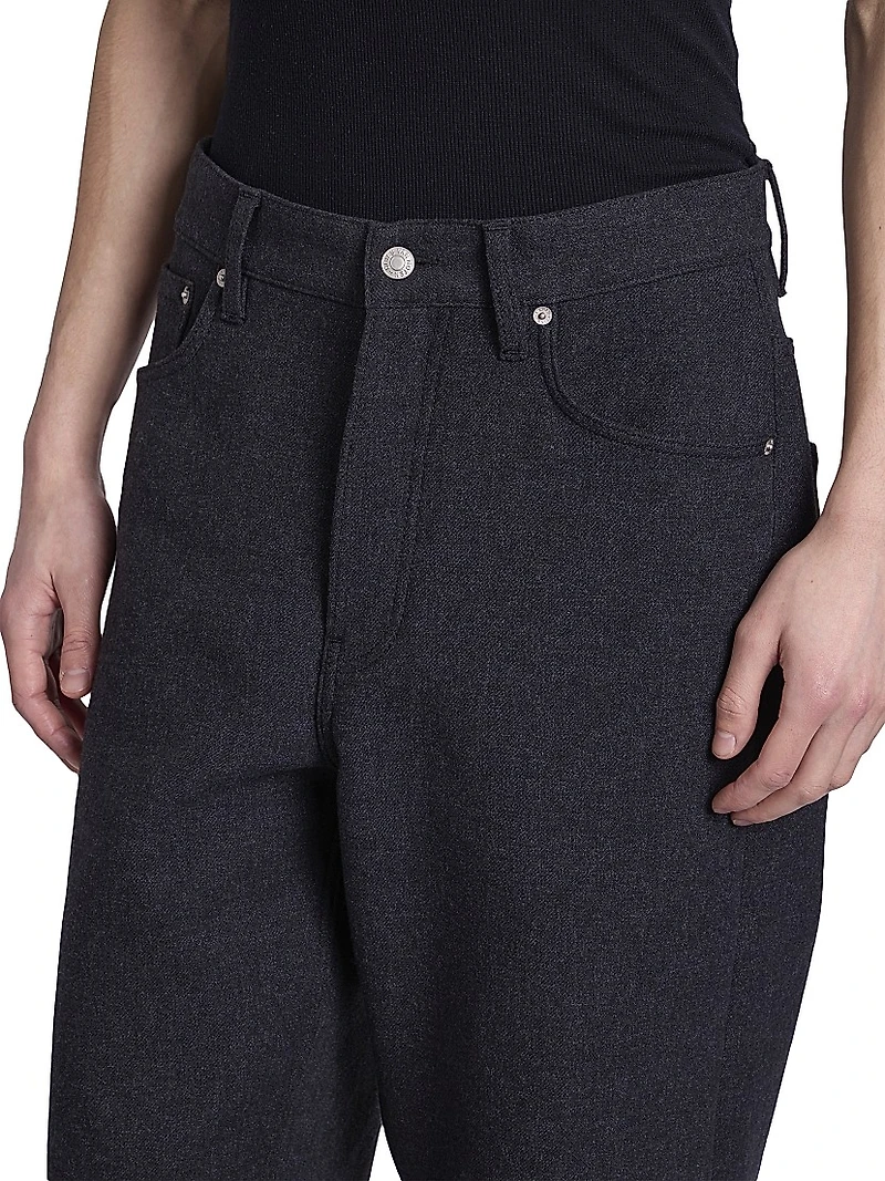 Pine Cotton-Blend Barrel-Leg Pants