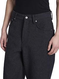 Pine Cotton-Blend Barrel-Leg Pants