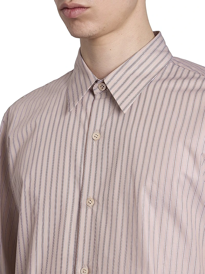 Curles Striped Cotton Button-Front Shirt