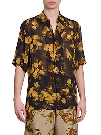Clasen Floral Cotton-Wool Button-Front Shirt