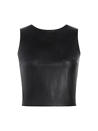 Stretch Faux Leather Shell top