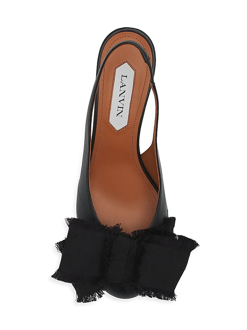 Leather Heeled Slingback Ballerinas
