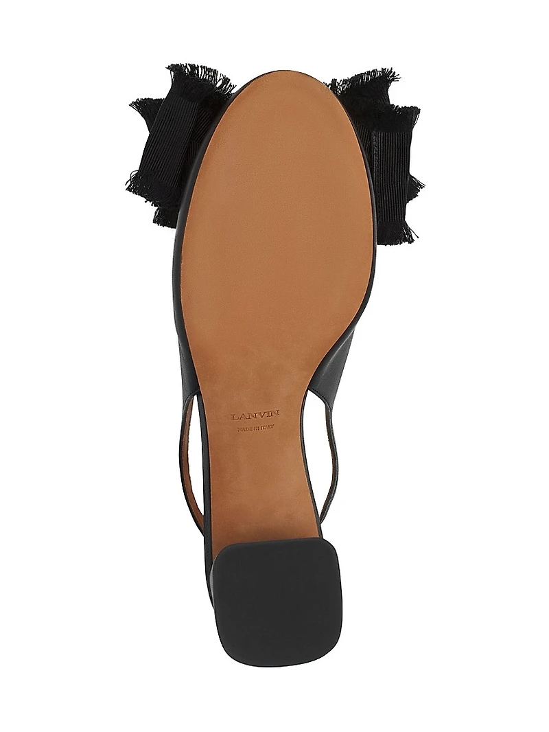 Leather Heeled Slingback Ballerinas