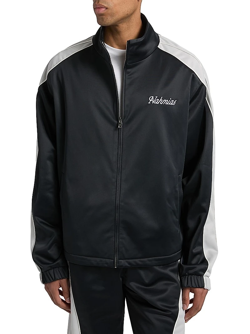 Contrast-Trim Track Jacket
